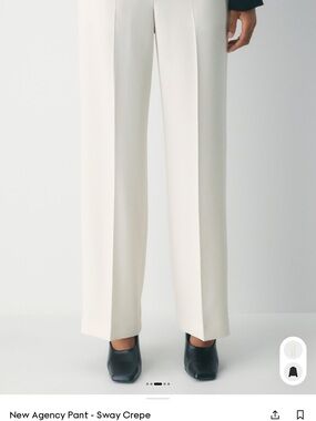 Aritzia Cream Straight-Leg New Agency Pants